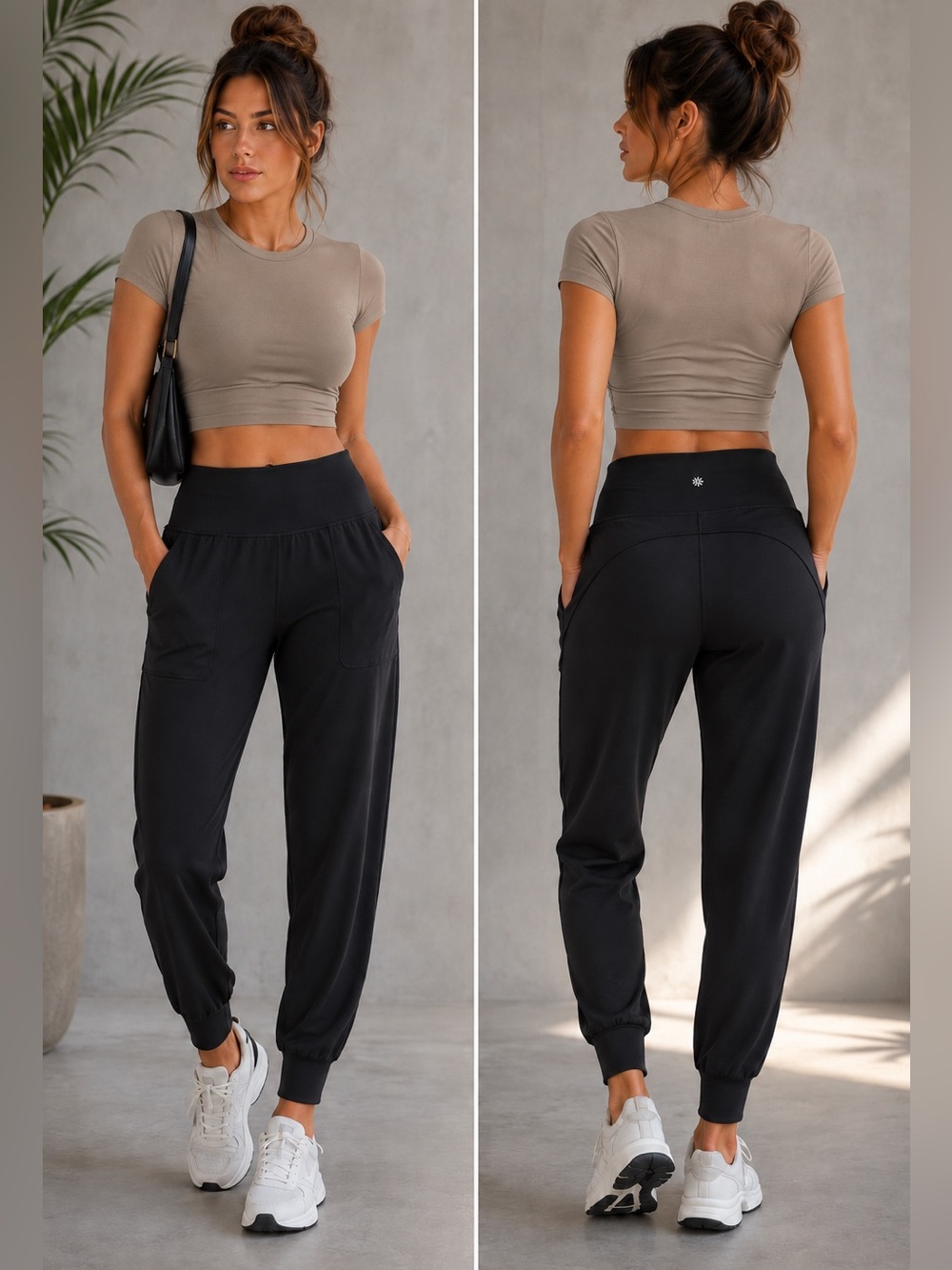 Athleta Salutation High Rise Jogger in Black- Size XSmall